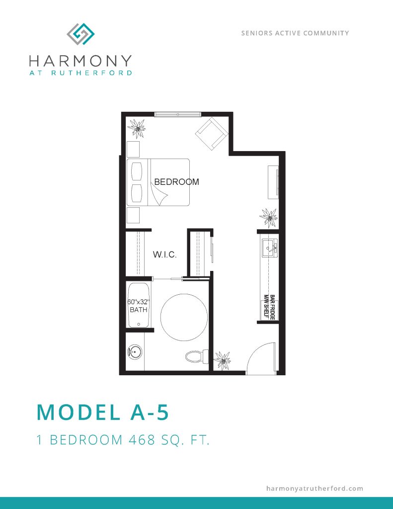 Harmony at Rutherford Studio_Suite A5 468 Sq Ft